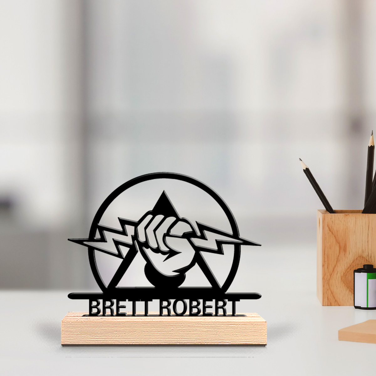 Office Tech Gifts For Men - Letrero de Escritorio de Metal Grabado