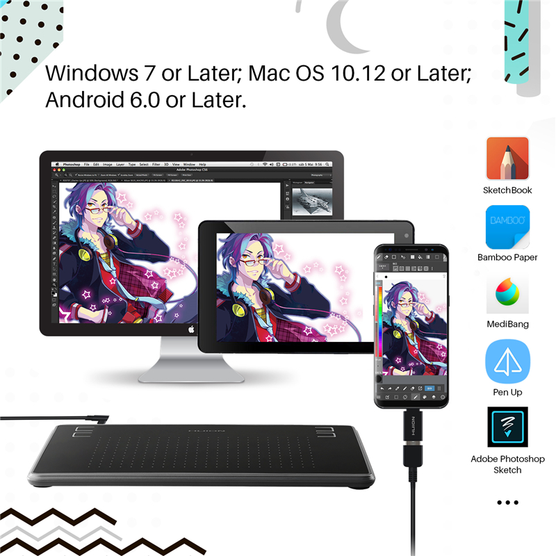 Digital Signature Pad - Tableta Gráfica H430P para Diseño de
